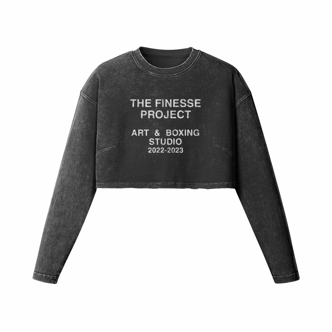 Women's Raw Hem Long Sleeve Crop Top - BOXINGFINESSE